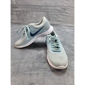 Nike Revolution 4 Womens Running Shoes Light Blue Navy Lace Ups Size 7